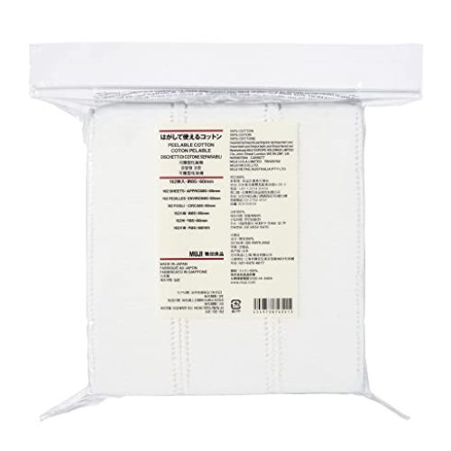 Muji Peelable Cotton Puff 85x60mm 66 Sheets